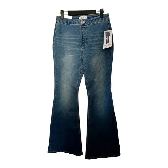 Vanilla Star Women's Flare Jeans Blue Size 7 High-Rise Stretch Denim Pull on#003 - Picture 1 of 5